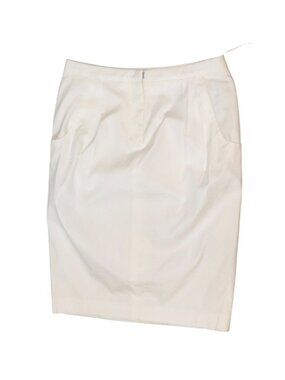 Jil Sander White Cotton Blend Pencil Skirt Size 36 Made In Italy